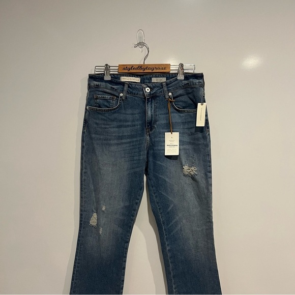 NWT Anthropologie Pilcro Mid Rise Bootcut Embroidered Pom Pom Jeans - Picture 8 of 11